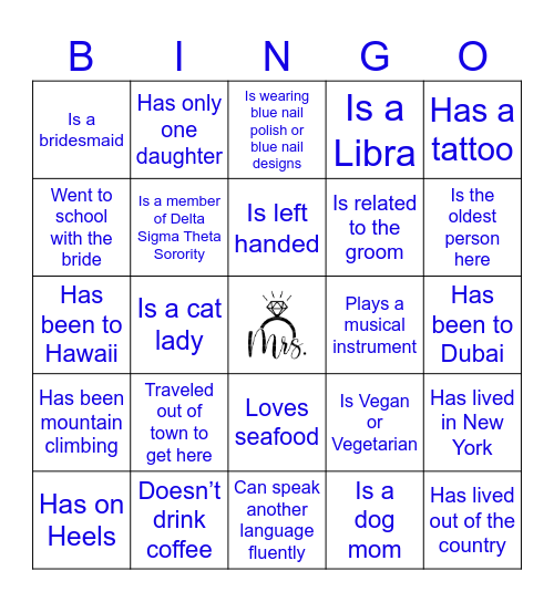 LATRICE’S BRIDAL Bingo Card