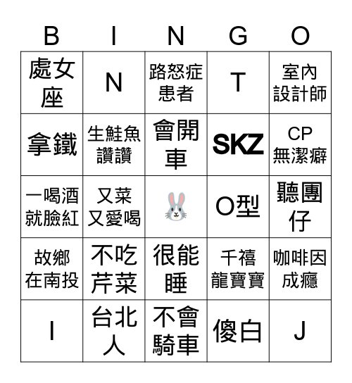 相似度賓果 Bingo Card