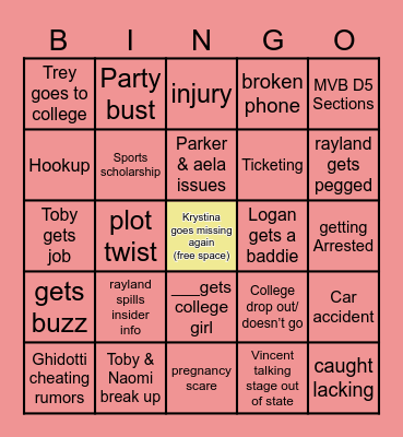 SR YEAR FUN Bingo Card