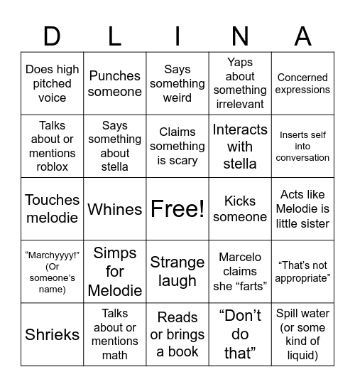 Delfina Bingo Card