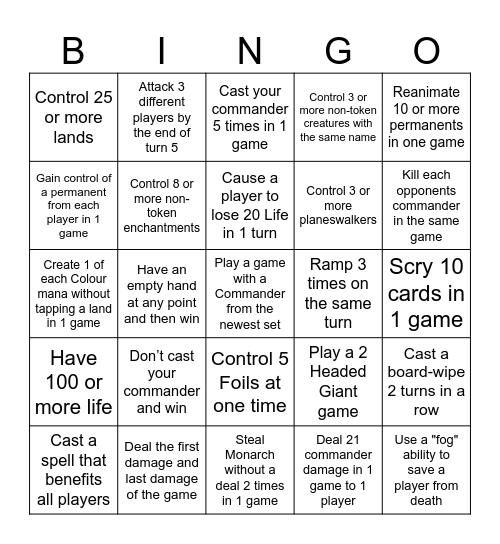 April Bingo 2025 Bingo Card