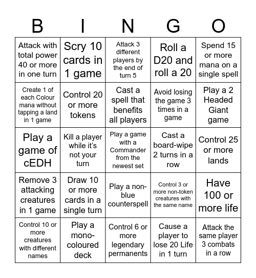 April Bingo 2025 Bingo Card