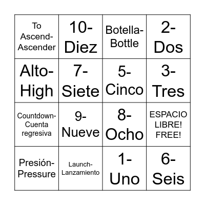COHETES! Bingo Card