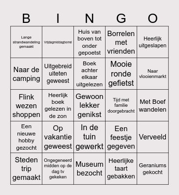 'Ik ben met pensioen Bingo' Bingo Card