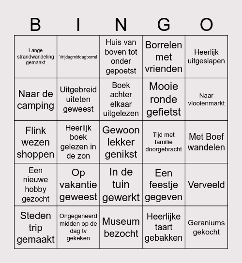 'Ik ben met pensioen Bingo' Bingo Card