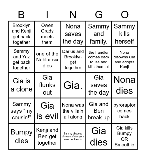 Chaos Theory Season 4 Bingo Card