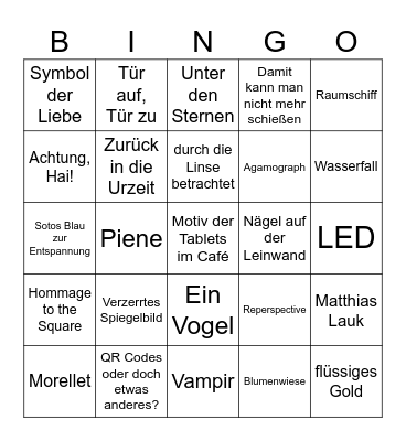 Op-art-peek Bingo Card