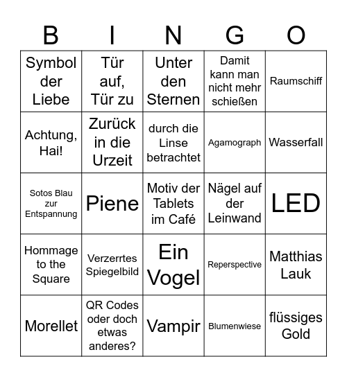 Op-art-peek Bingo Card