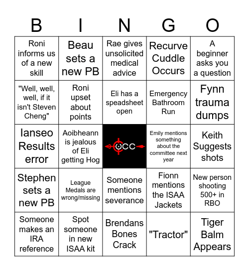 UU finals Bingo Card