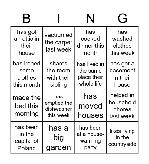 Find someone who... Bingo Card