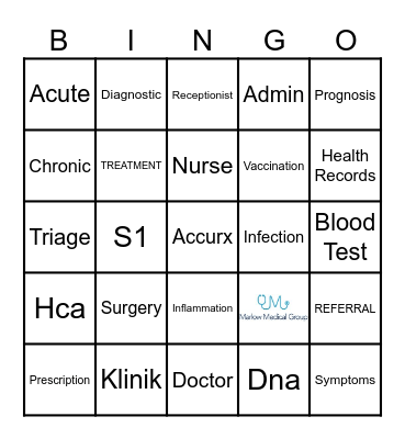 Medical Bingo Card