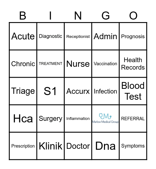 Medical Bingo Card