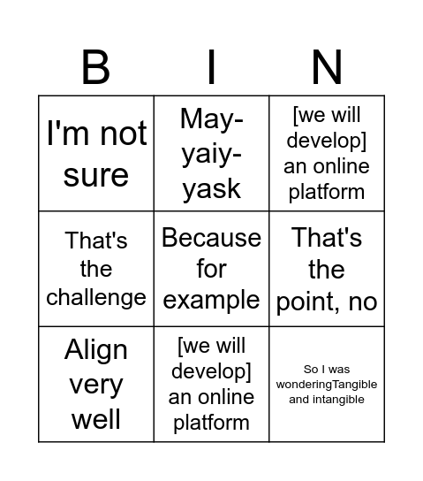 Fabrizio in a meeting V2 Bingo Card