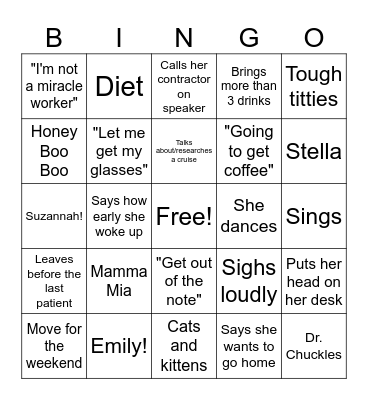 Dr. Deal Bingo Card