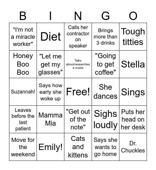 Dr. Deal Bingo Card
