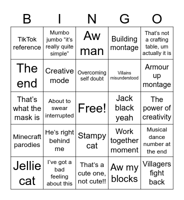 Minecraft Bingo Card
