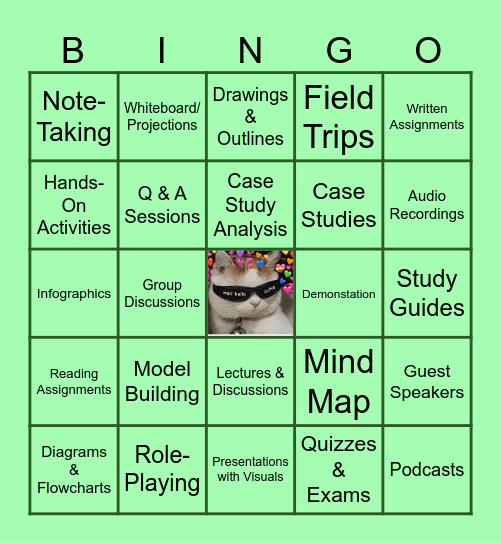 VARK LEARNING STYLES Bingo Card