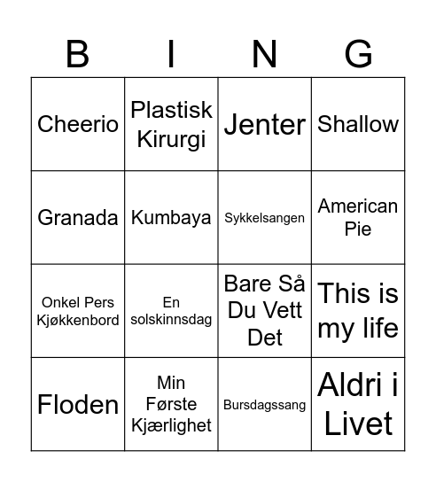 Olearys Tangvall Bingo Card