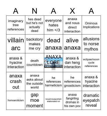 ANAXA 3.2 BINGO Card