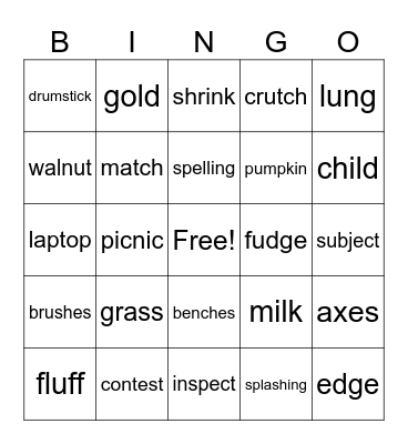 Brainspring Layer 2 Final Spell Check Bingo Card