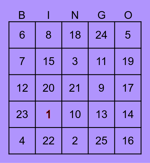 Happy Easter Bingo Card