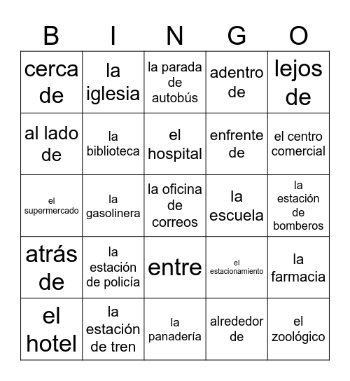 Las presentaciones: mi comunidad Bingo Card
