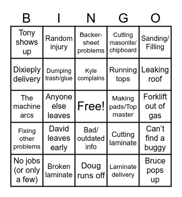 Robertson BINGO (laminate edition) Bingo Card