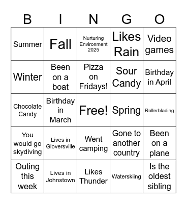 GN  Bingo Card