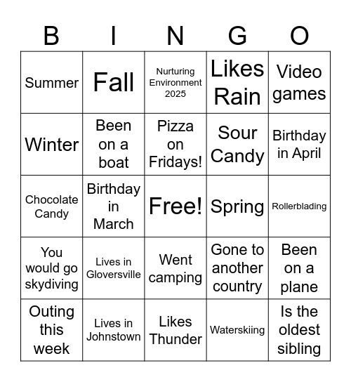 GN  Bingo Card