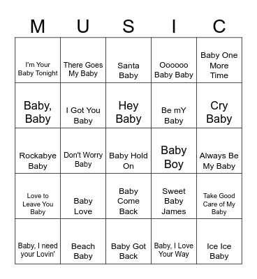 BABY Bingo Card