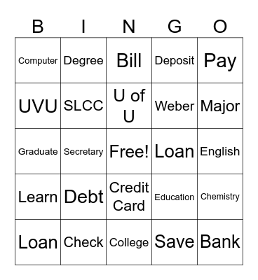 Money Bingo Card