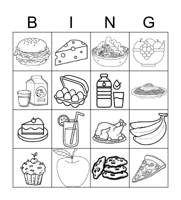 Food Bingo Card
