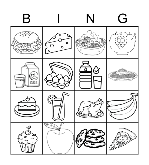 Food Bingo Card