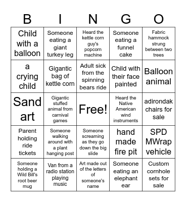 Flowertown Festival Friday Bingo! Bingo Card