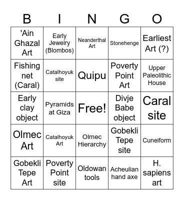Complexity Bingo Card