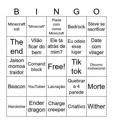 Minecraft Bingo Card