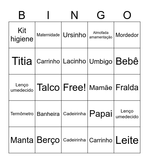Bingo da Ayla Bingo Card
