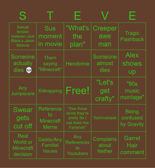 MINEKAMPFT Bingo Card