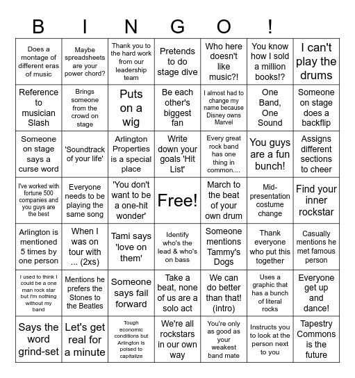 Amplify Bingo Card