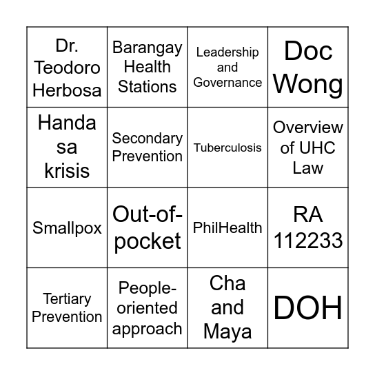 HuLAAN Bingo Card
