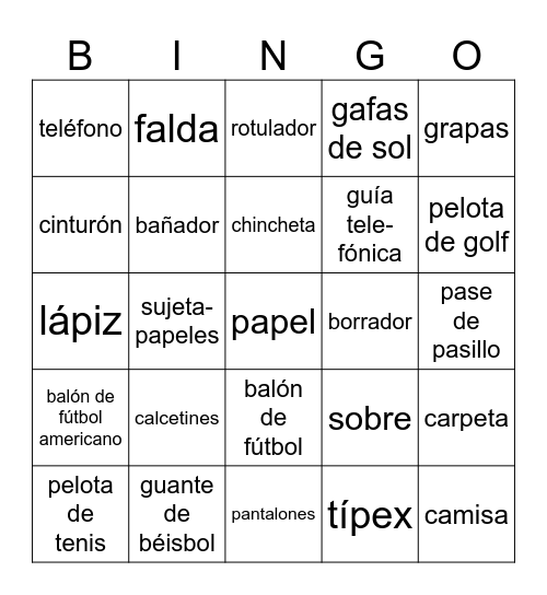 El Juego de JUNK Bingo Card