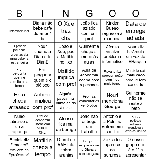 MUSOT Ultimate BINGO Card