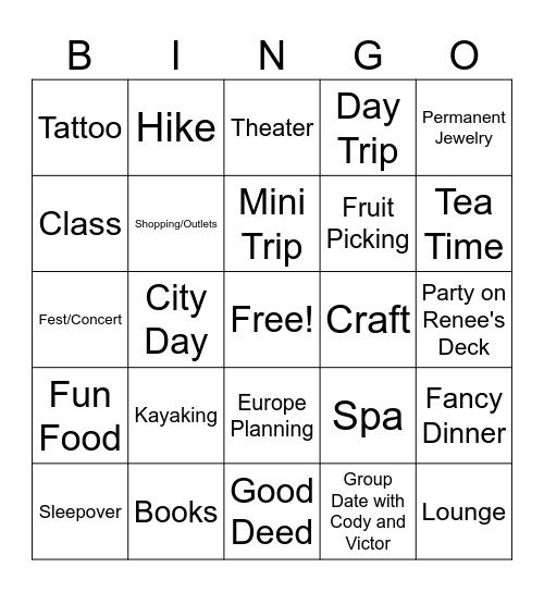 RAM Bingo Card