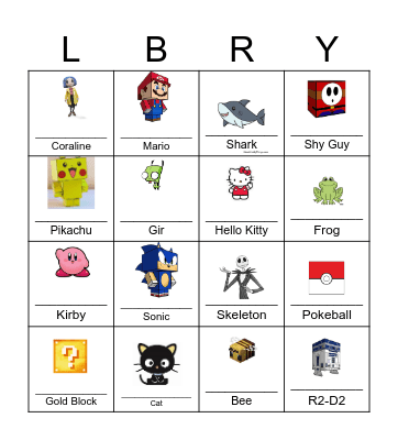 Library Scavenger Hunt Bingo Card