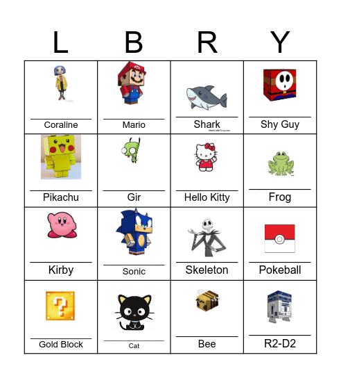 Library Scavenger Hunt Bingo Card