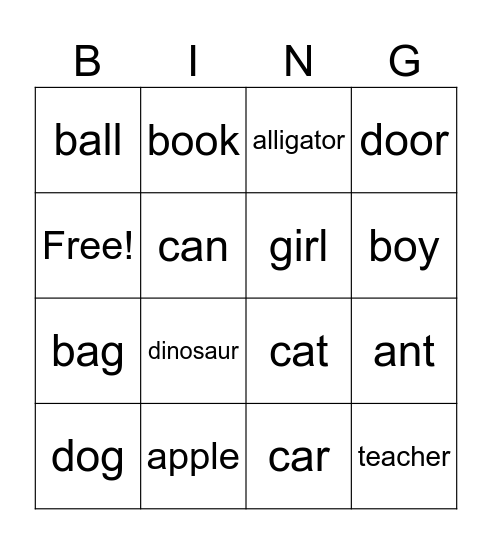 J1A Welcome Lesson! Bingo Card