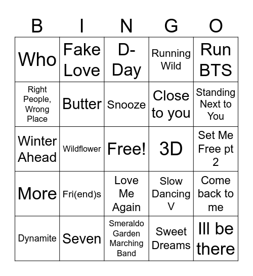 Hobi bingo 🐿 Bingo Card