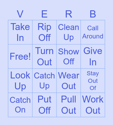 Phrasal Verbs Bingo Card