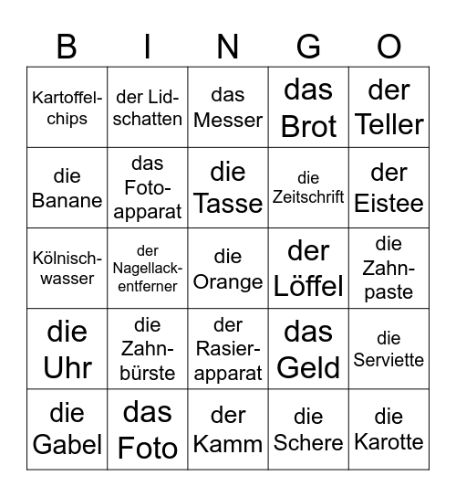 Das Junkspiel, zweite Hälfte Bingo Card
