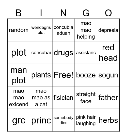 apotheeri diares Bingo Card